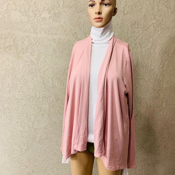 Gibson Sweaters - NWT Gibson Look Open Light Mauve Cardigan Size L